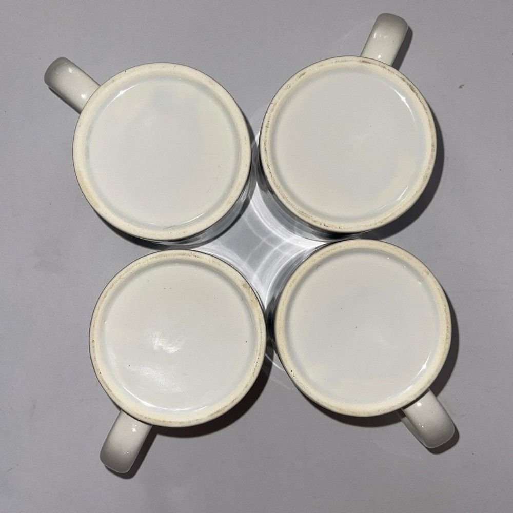 Goose Mugs Lot Of 4 ~ 10 oz Blue Floral Bow Ceramic Country Cottage Vintage - Picture 9 of 11